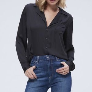 PAIGE “Caprice” Black Button-Down Blouse – NWT